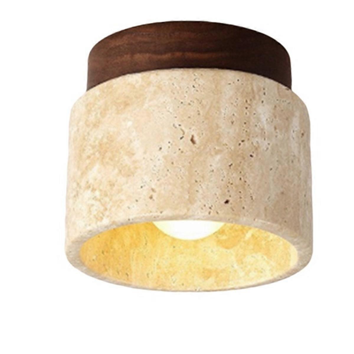 Japanese Style Wabi-Sabi Wooden Ceiling Lamp E27 Warm Light for Kitchen Hallway Living Room Study Hall Tea Room B