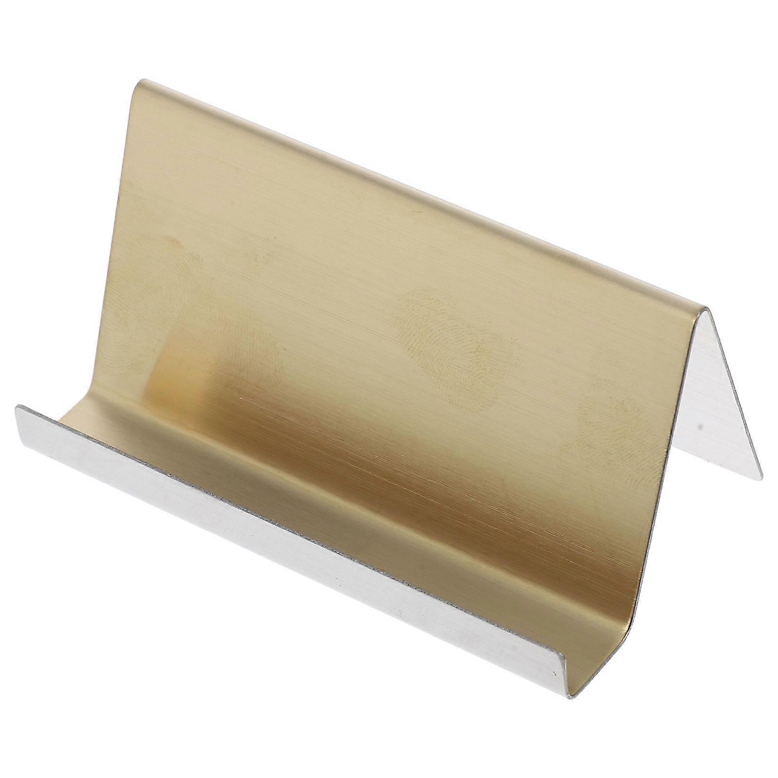 Greeting Card Holder Business Card Stand Phone Support Office Desks Golden Rectangular Simple .00X5.00X5CM 1Pcs