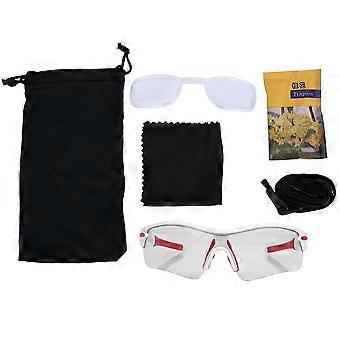 Durable Outdoor Sports Cycling Polarized Glasses Windproof UV Color Change Glasses White Red