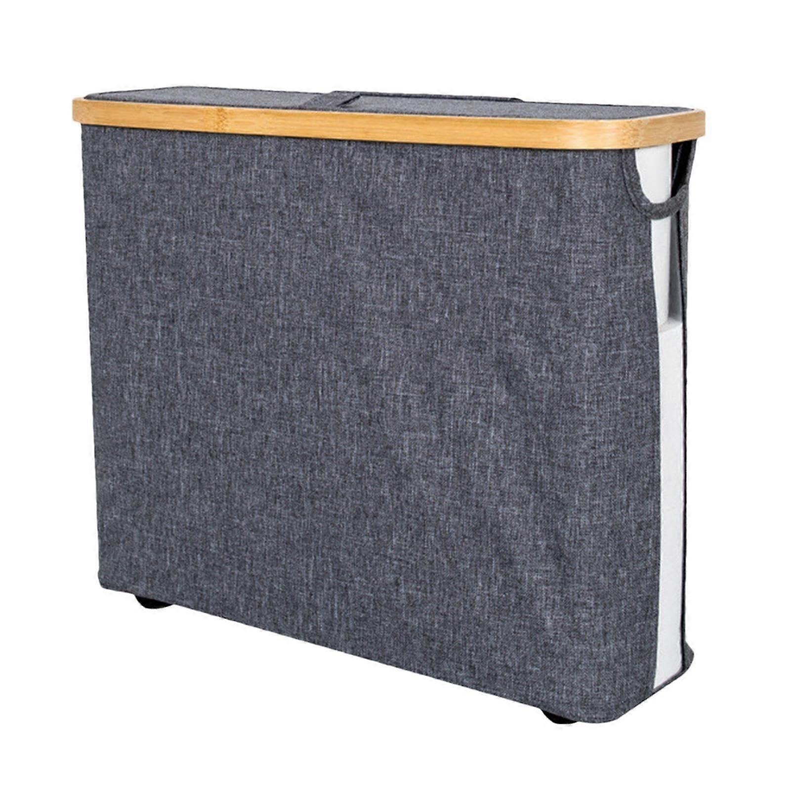 Bathroom Organizer Grey, Dustproof Storage Basket for Toilet Paper, Large Size, Versatile and Stylish Design