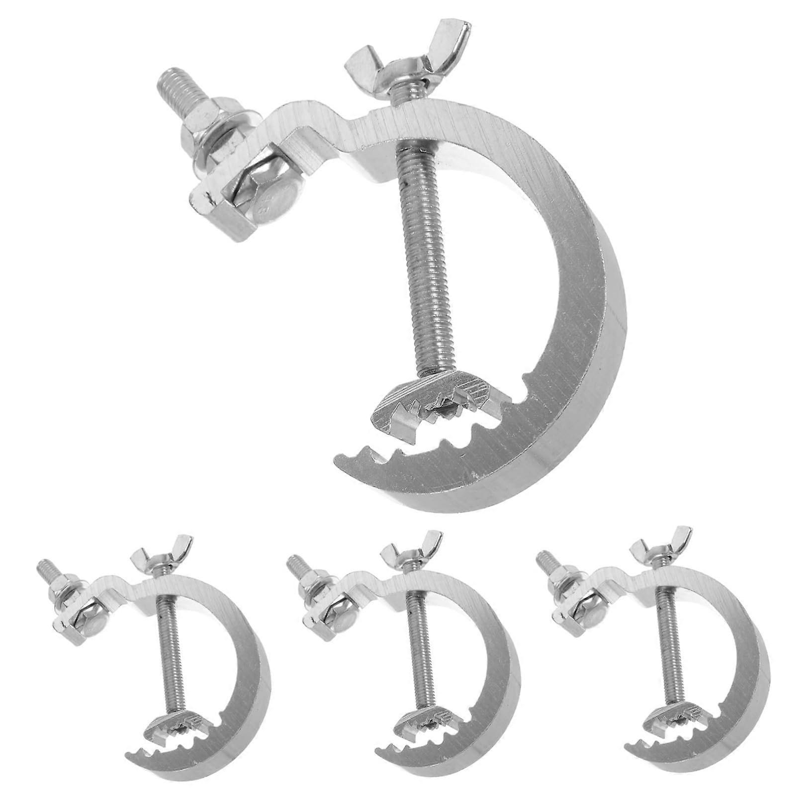 Ligts Lamp Light Clamp Hook, DJ Light Clips, Hanging Projector Mount, Truss Clamp, 4 Pack, Silver 12x8.5cm