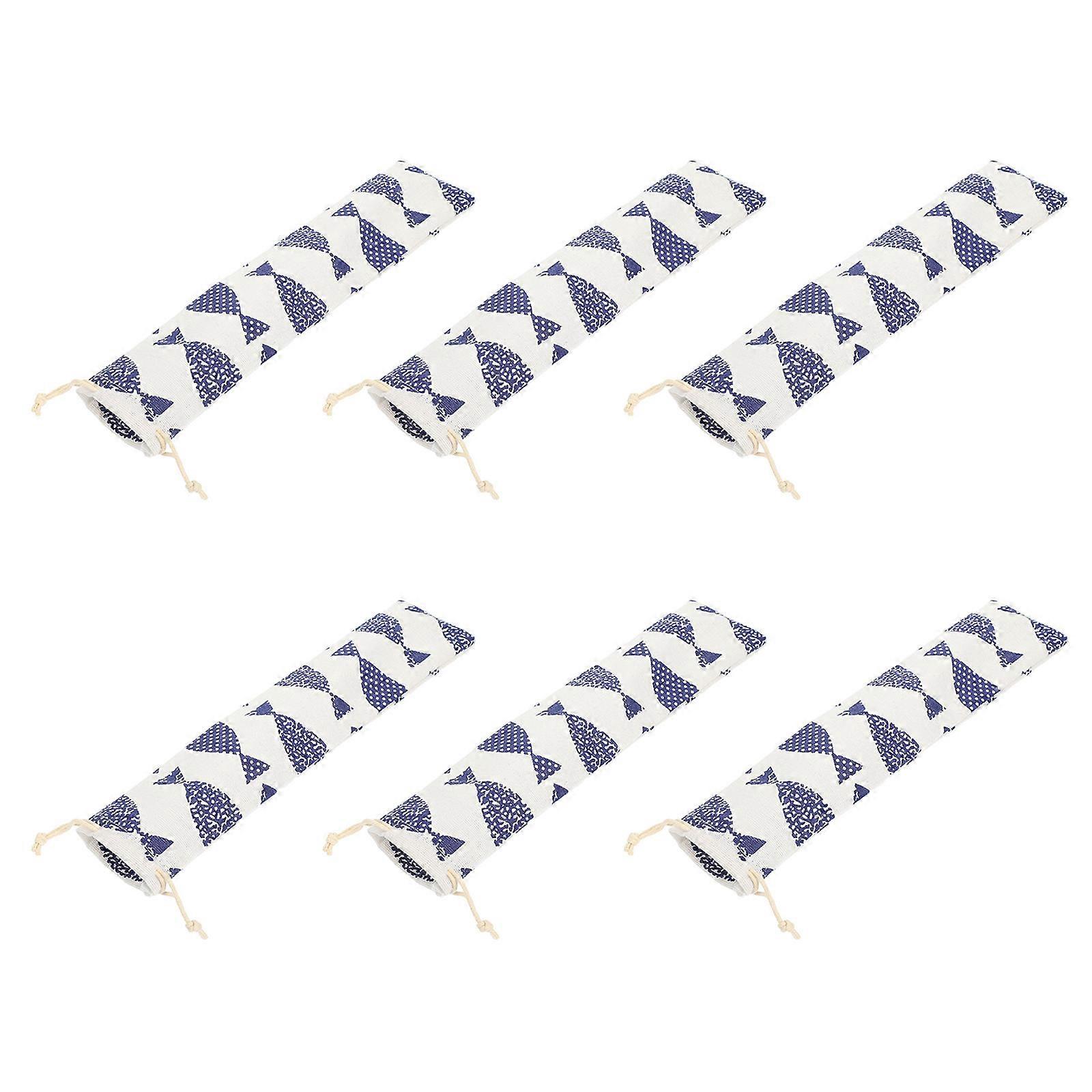 6pcs Outdoor Drawstring Chopstick Holders   Portable Utensil Storage Bags for Spoons, Straws, Chopsticks   Convenient Tableware Carrying Cases