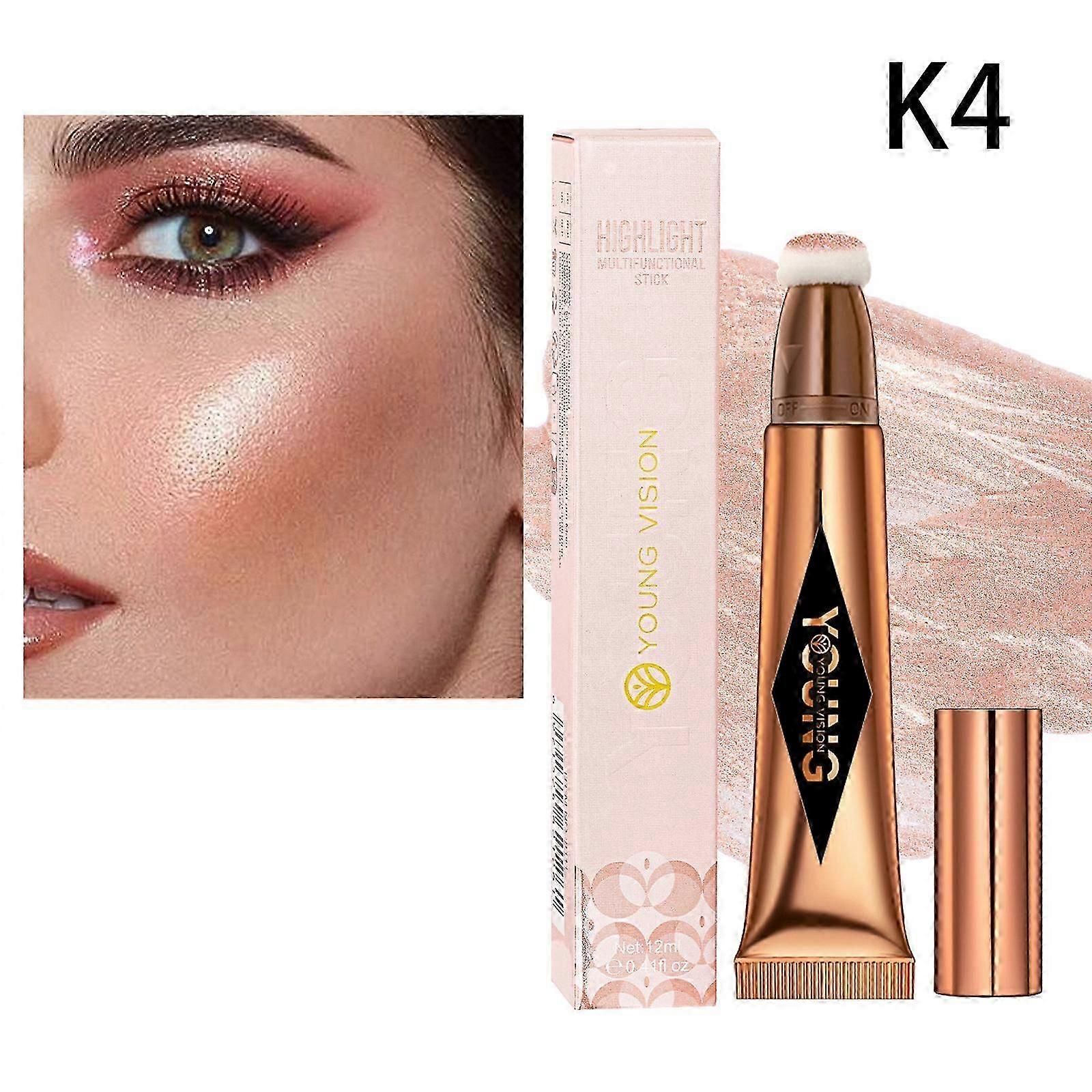 عصا أحمر الخدود السائل مع أداة تطبيق الوسادة ، عصا كونتور بيوتي واند ، كريم خفيف الوزن قابل للمزج يدوم طويلا ، سائل أحمر أحمر ناعم طبيعي غير لامع