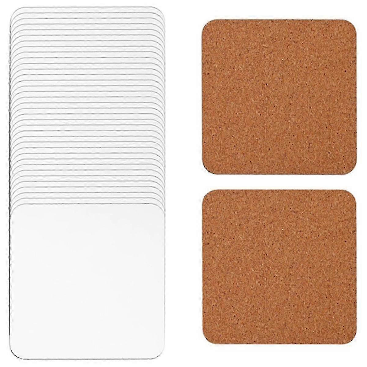40 Pcs Square Sublimation Coasters - 4x4in White MDF Hardboard Drink Coasters for Custom Printing & DIY Projects