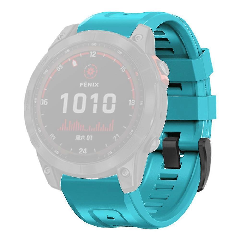 For Garmin Fenix 7X slitesterk silikon klokkerem erstatning justerbar håndleddsstropp med buckl