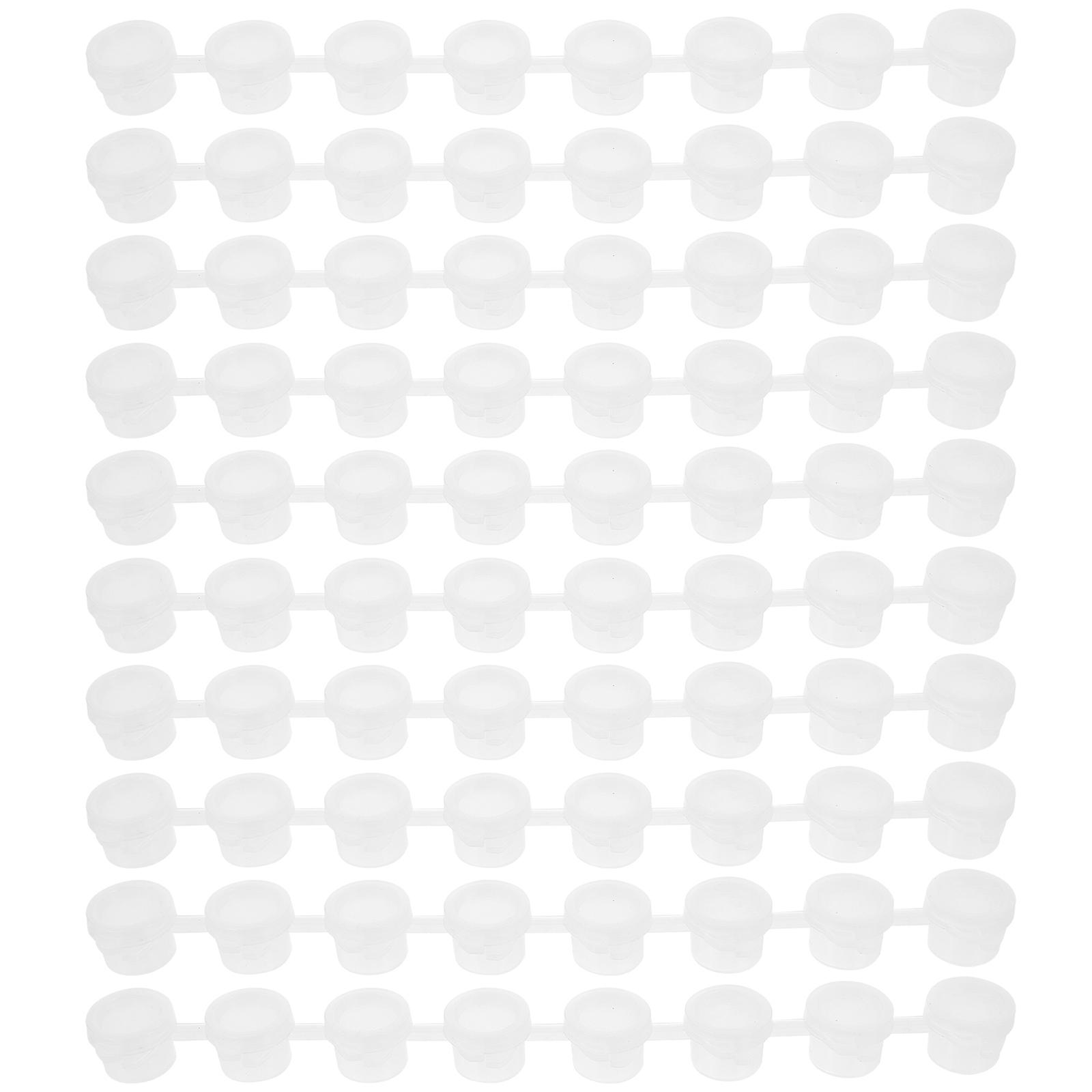 40pcs Mini Paint Pot Strips Transparent Plastic Storage Containers with Lid for School Camp 3ml