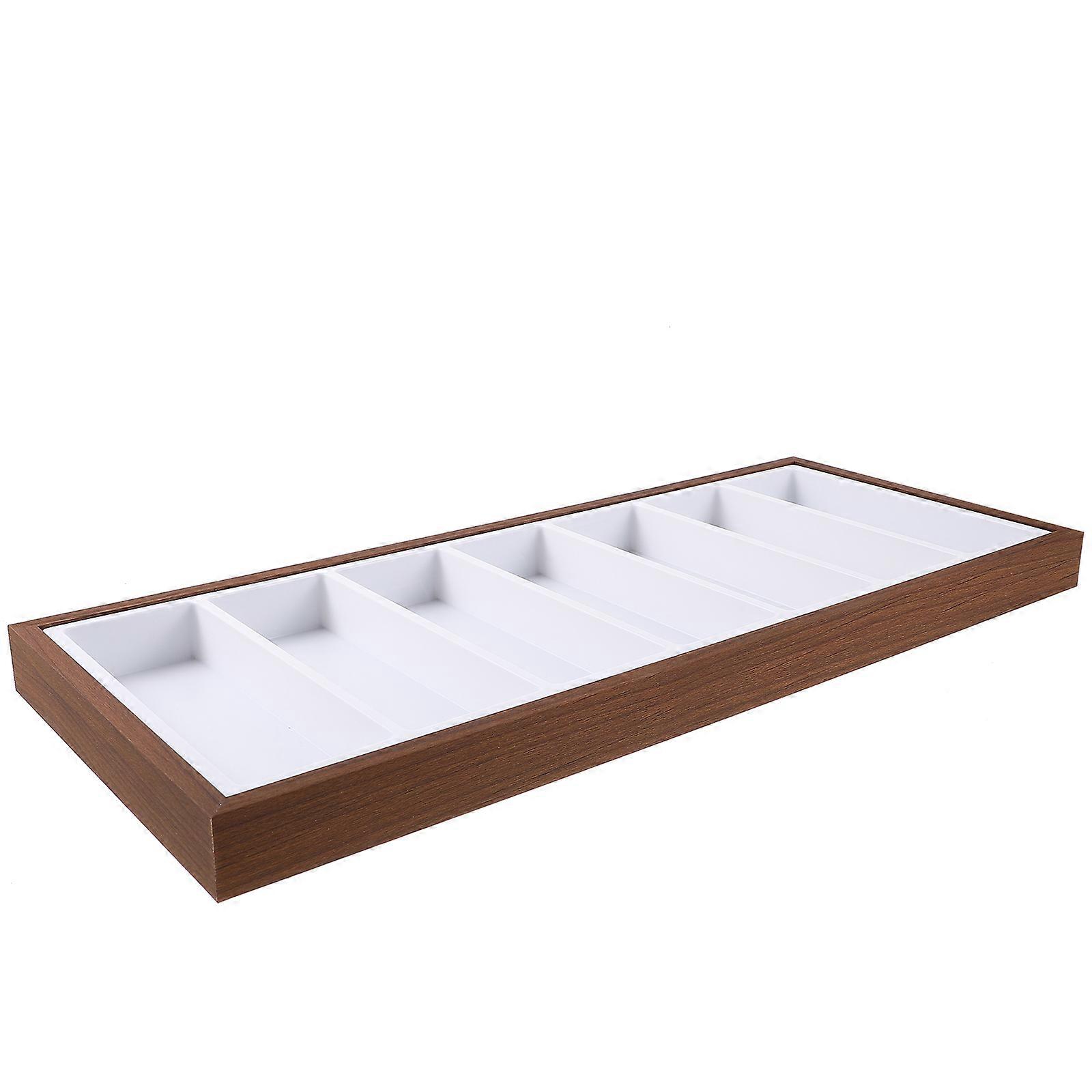 White Multi-Functional Eyeglasses Storage Tray with 7 Compartments for Sunglasses Display and