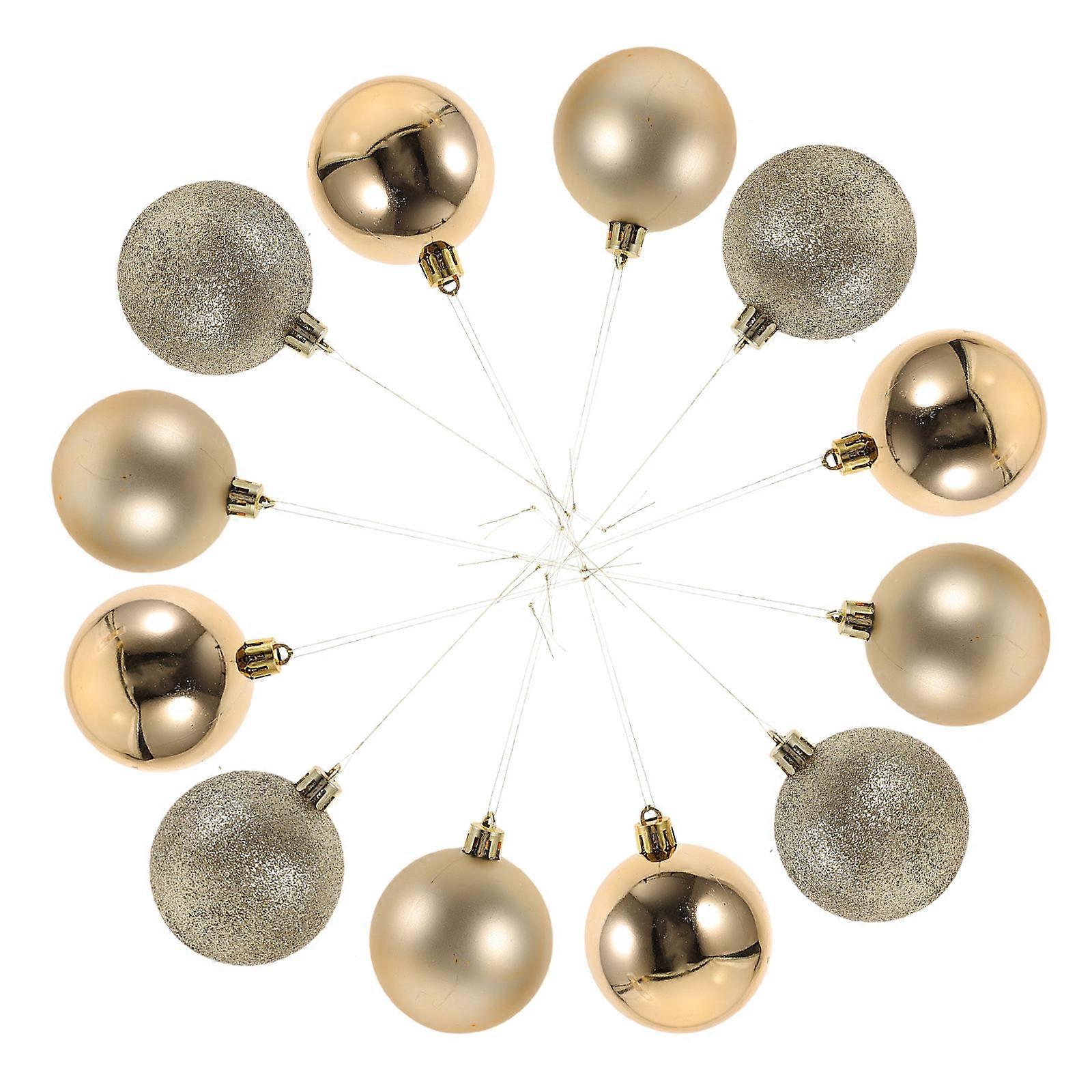 Hanging Tree Balls Small Tree Decorations Shiny and Plating Design for Christmas Holiday Season 24Pcs
