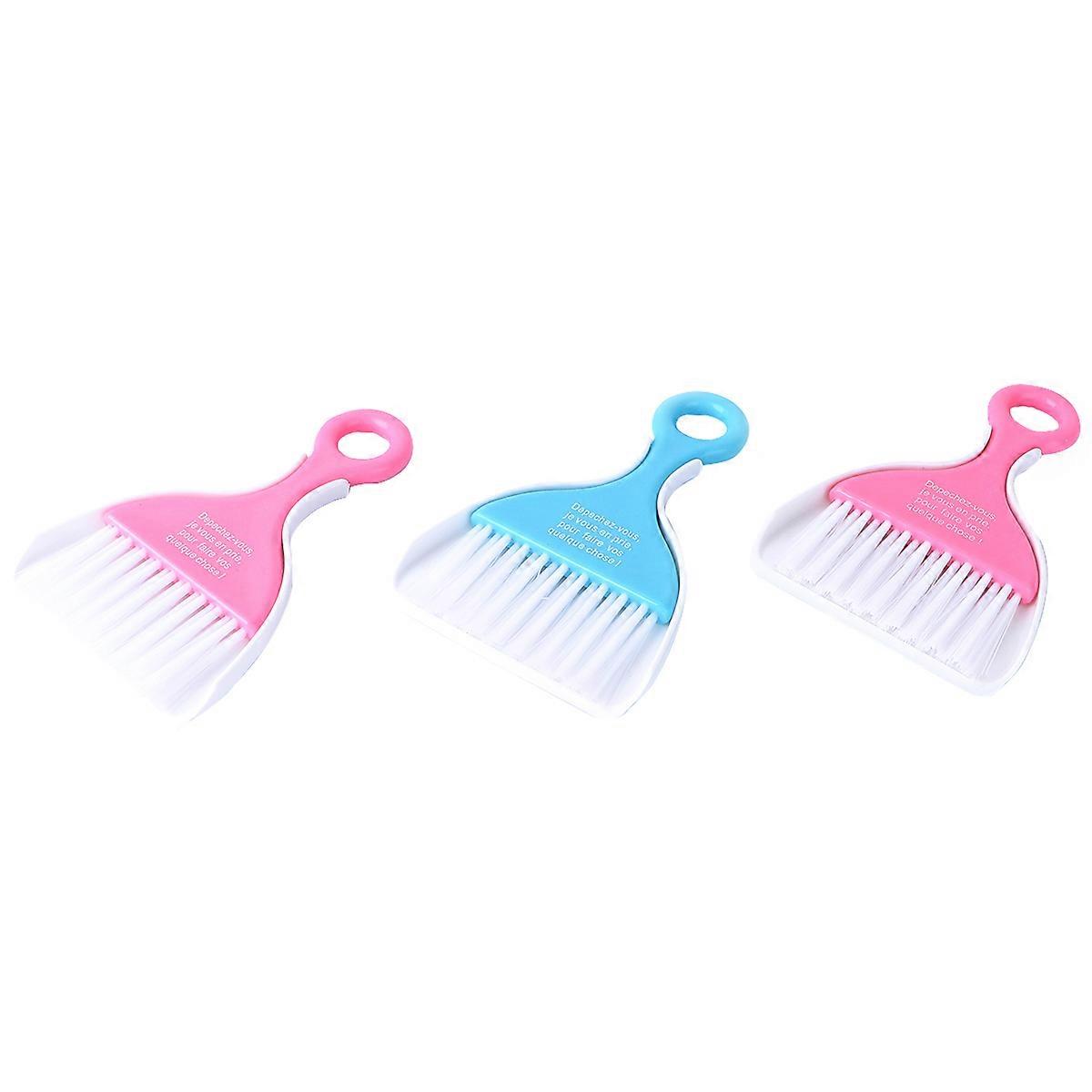 Miniature Keyboard Broom Dustpan Cleaner for Car Vent Dashboard Narrow Space Cleaning Plastic 15x10x2cm 3Pcs