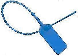 100-Pack Blue Plastic Tension Security Seals - Numbered, Self-Locking Cable Ties