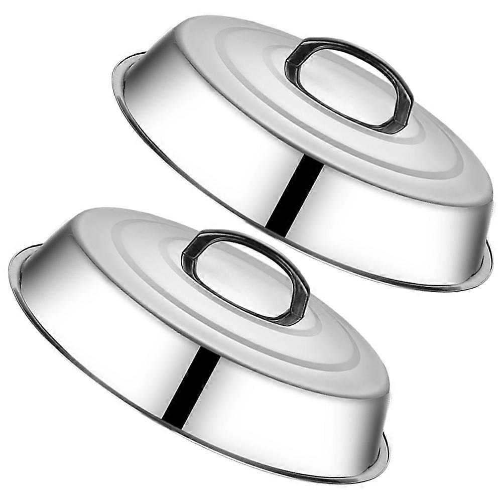 Frying Pan Cover Pan Lid Maintain Steam Easy To Clean 2Pcs