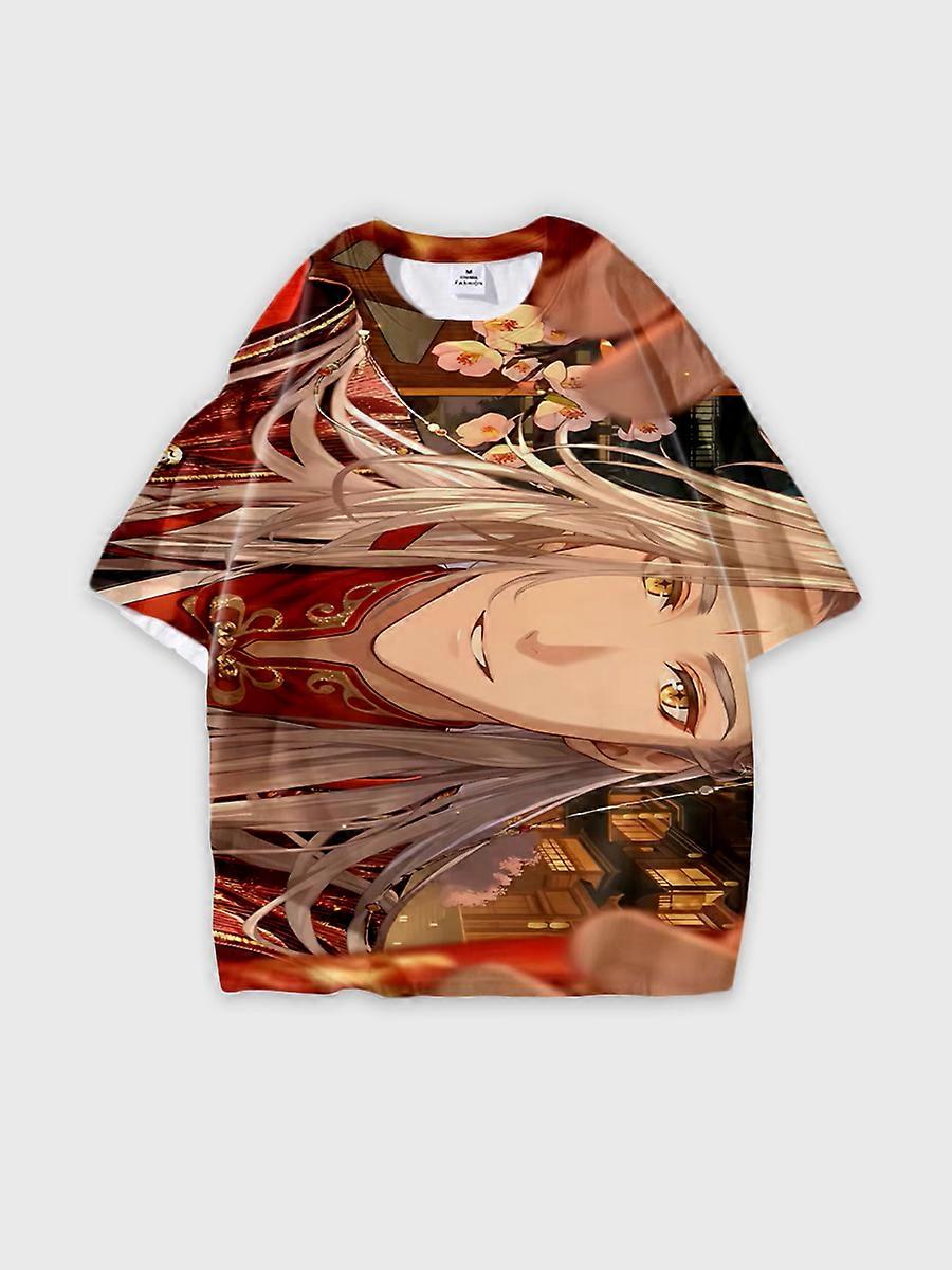 T-shirt round neck Role Pattern loose short sleeve E2627