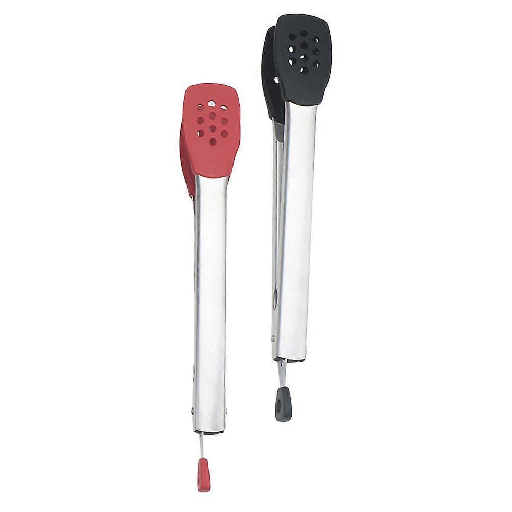 Kitchen Cooking Tongs In Assorted Color With Food Gripping Function Ideal For Home Parties 2Pcs