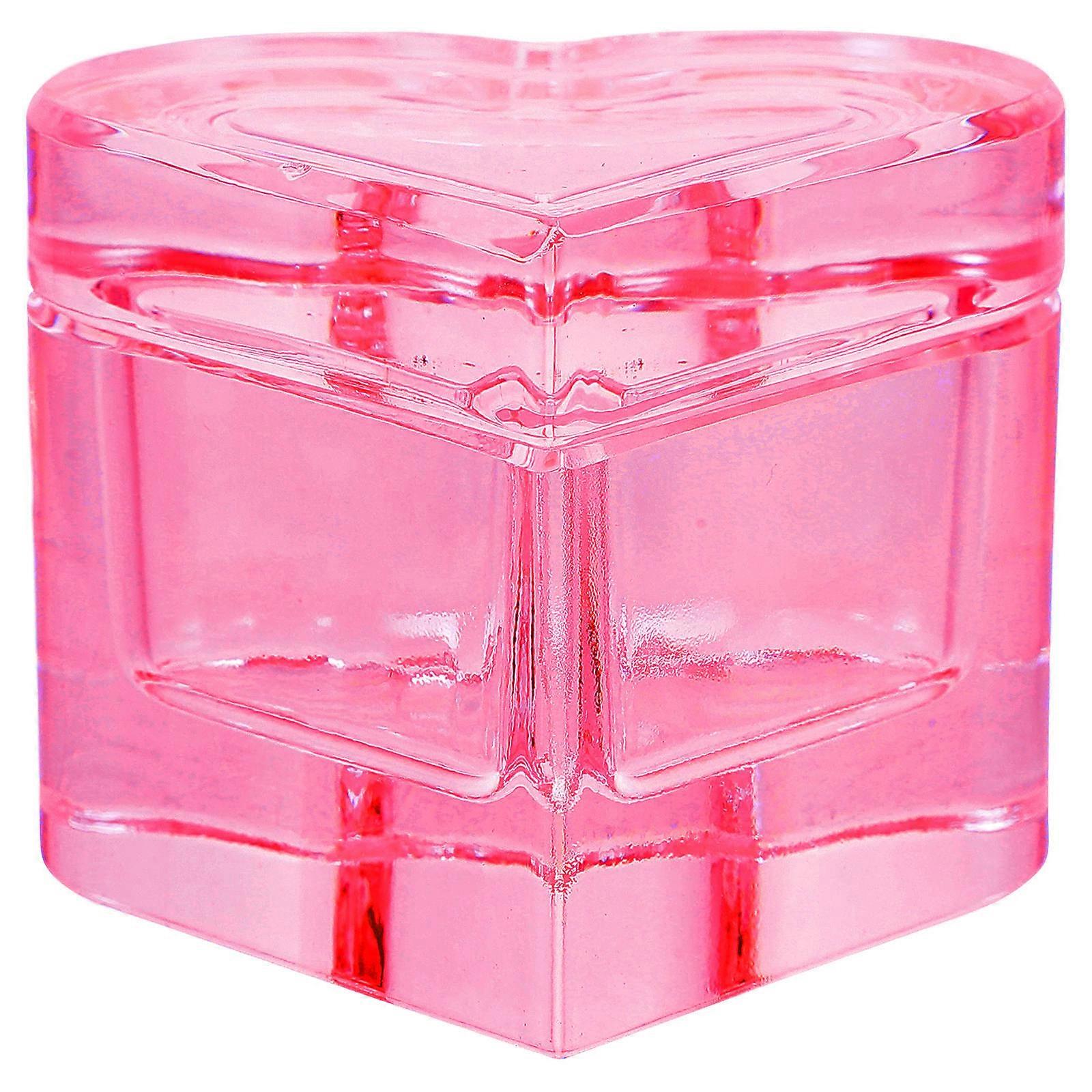 Nail Salon Supplies Heart Shape Nail Art Dish With Lid Suitable For Daily Life And Nail Salon 7.00X6.50X5.30CM Prevent Liquid Volatilization 1Set