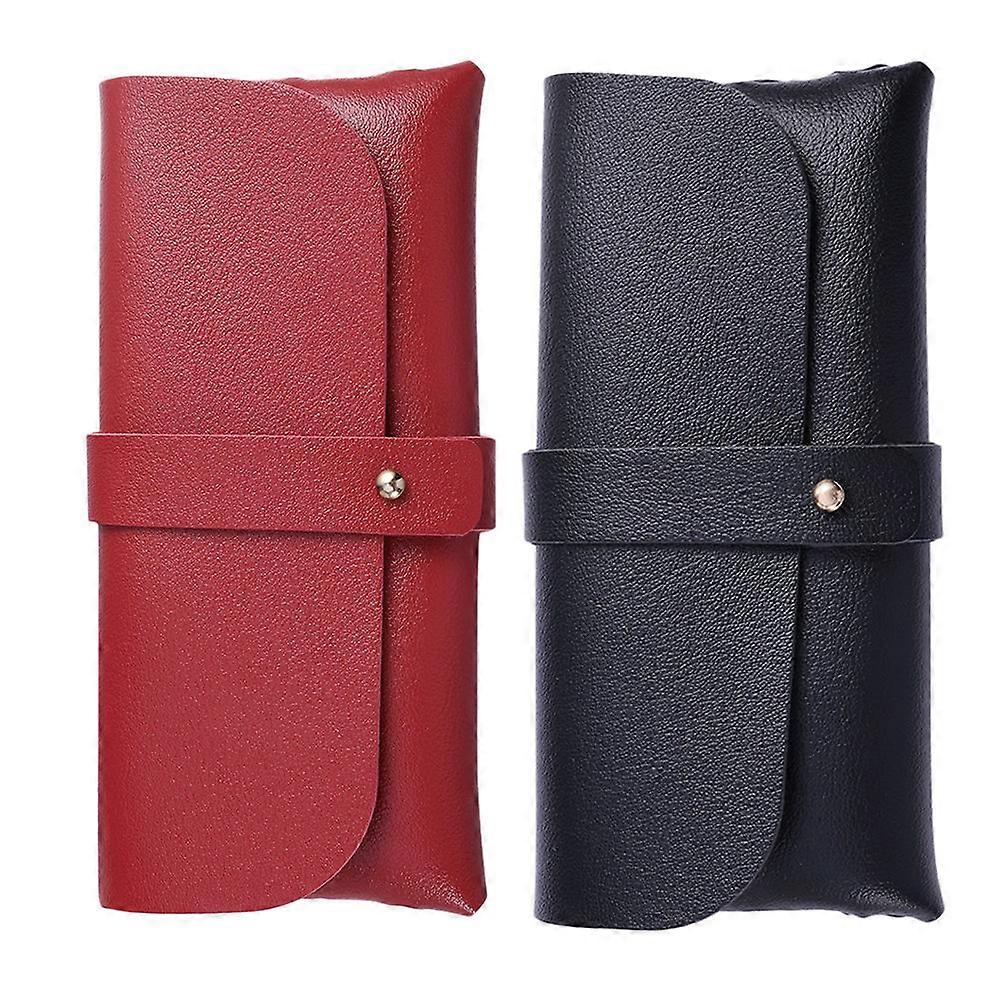 Worgeous 2pcs Eyeglass Case PVC Buckle Glasses Bag Sunglasses Pouch Outdoor Organizer Protective Bag