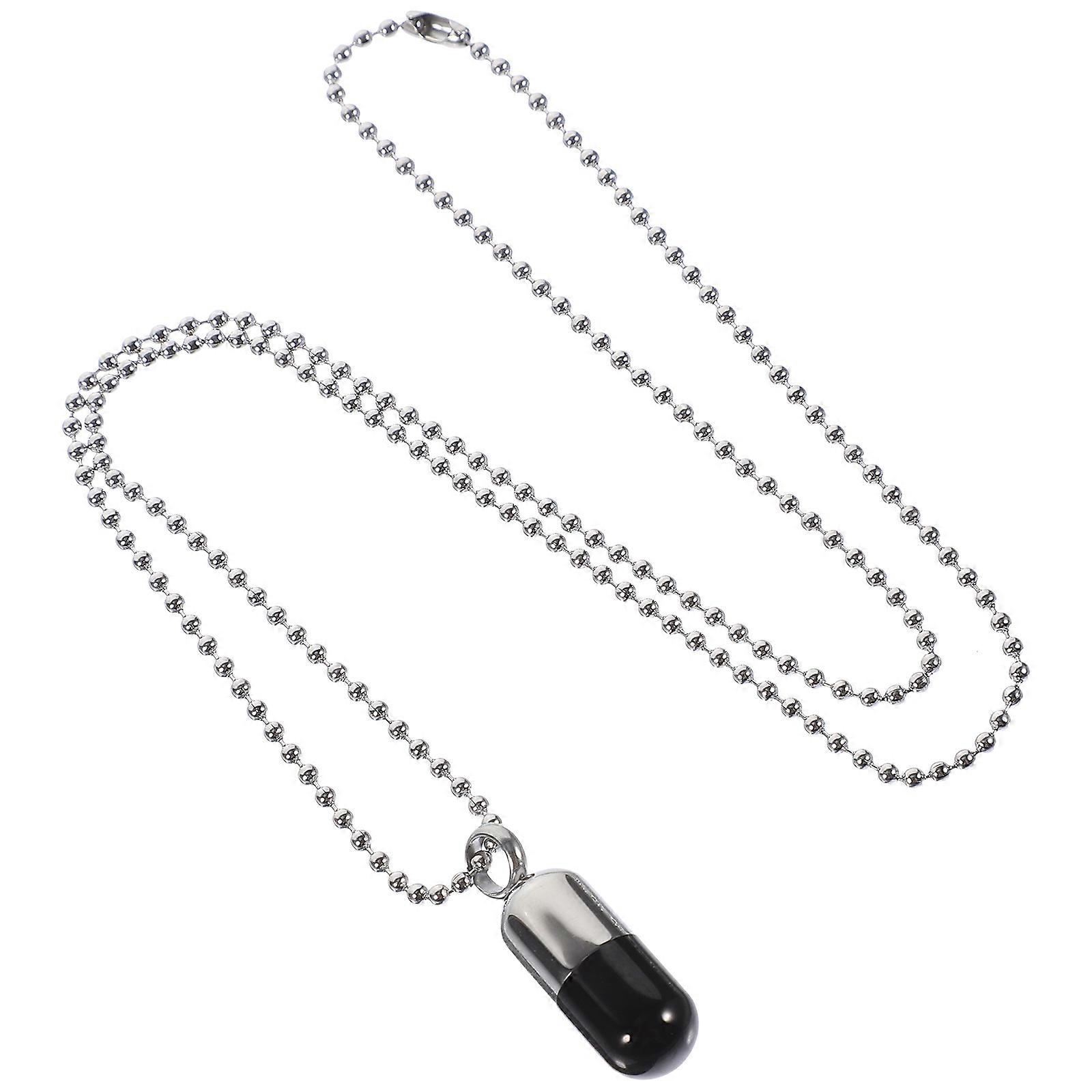 Titanium Steel Openable Capsules Pendant Necklace for Decoration Assorted Color 18.5 Inches