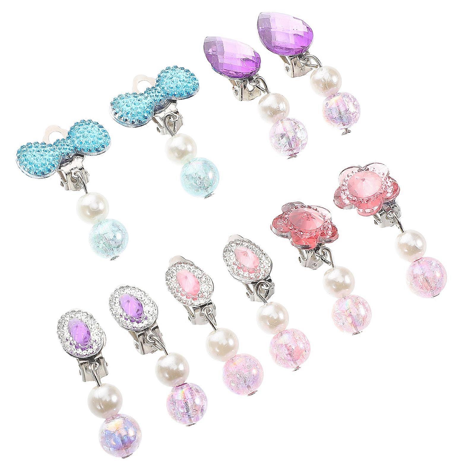 Fashionable Clip On Earrings for Toddlers with Safe Materials Assorted Colors Versatile Styles
