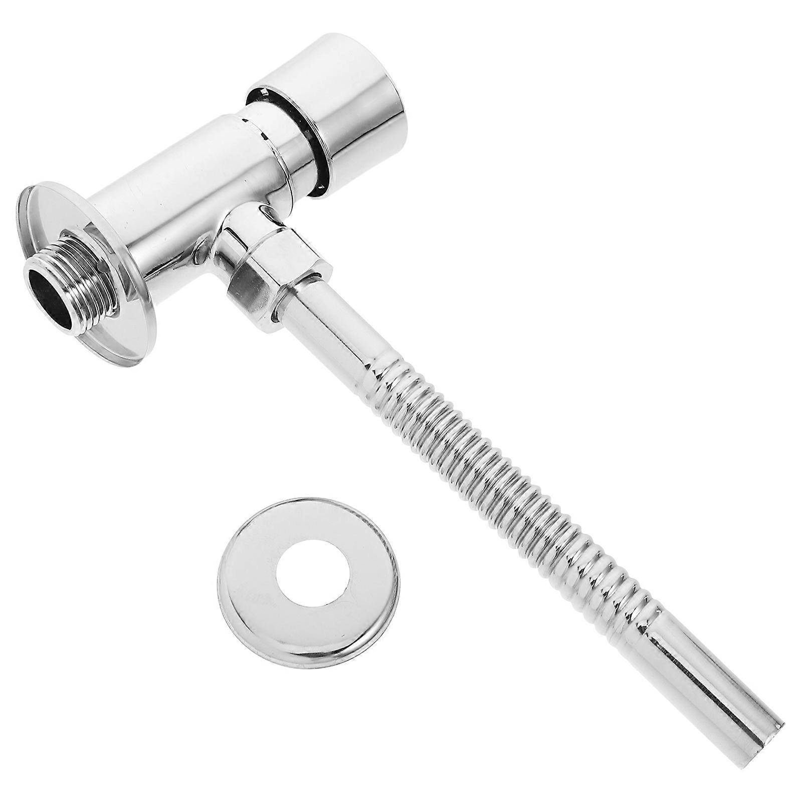 Toilet Tank Valve Manual Flush Valve For High-Traffic Areas Copper Alloy Delay Switch Valve Leak Prevention 1Pack