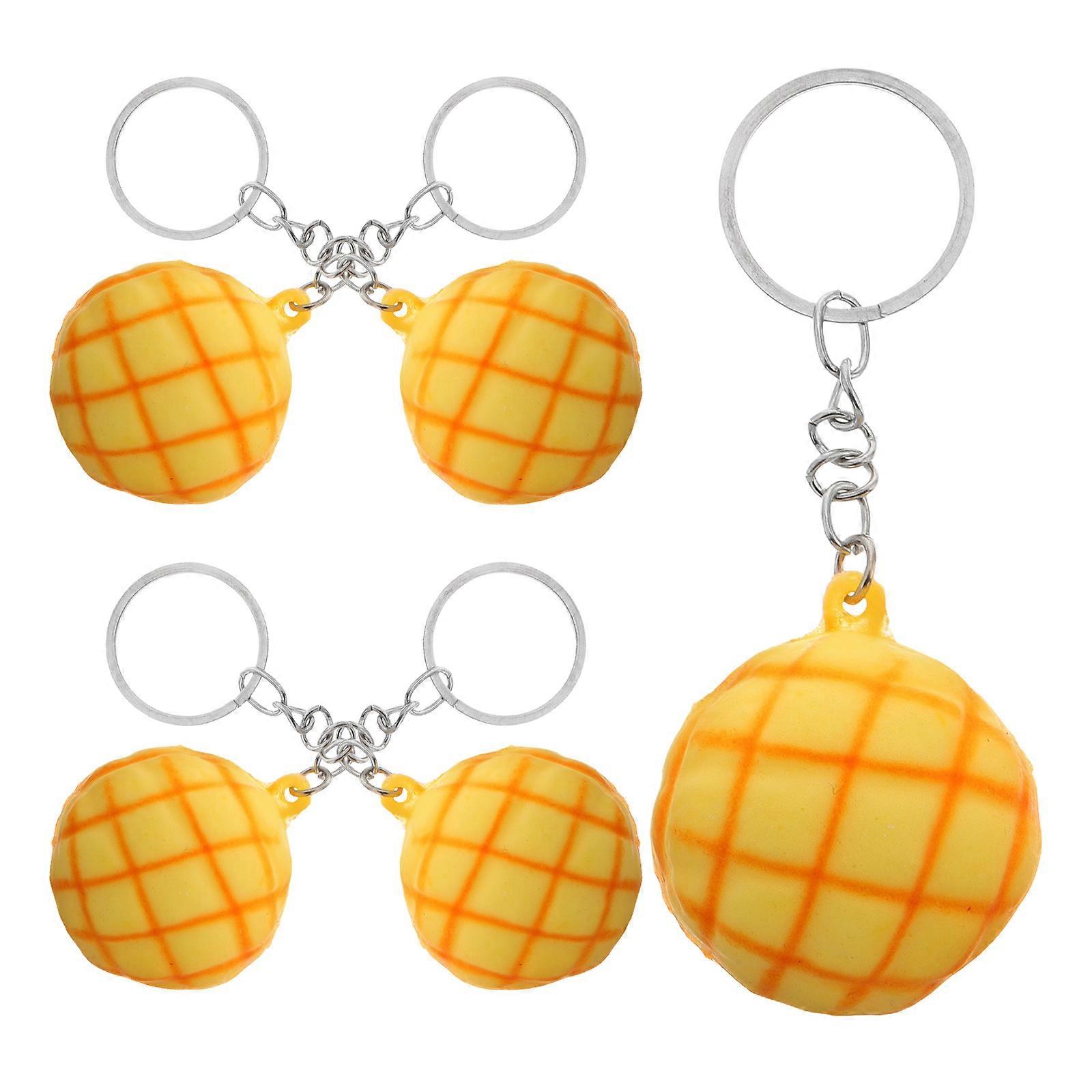 Versatile Use Mini Food Charms Pineapple Keyrings for Bags and Keys Durable Materials 5Pcs