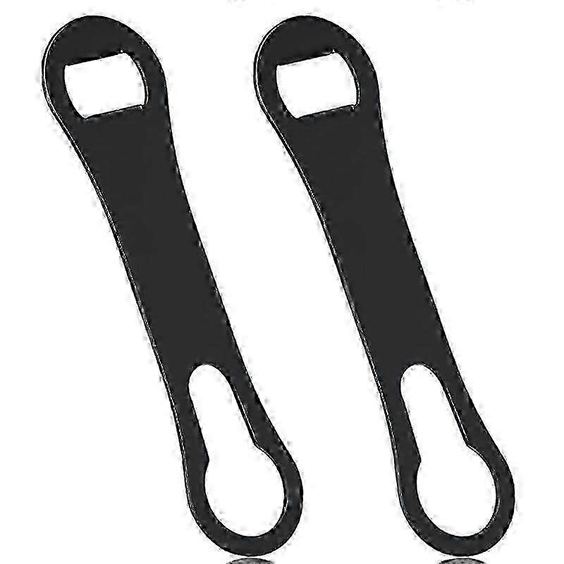 2er-Pack Flacher Flaschenöffner aus Metall Ausgussentferner Schnellschlüssel Schwarz