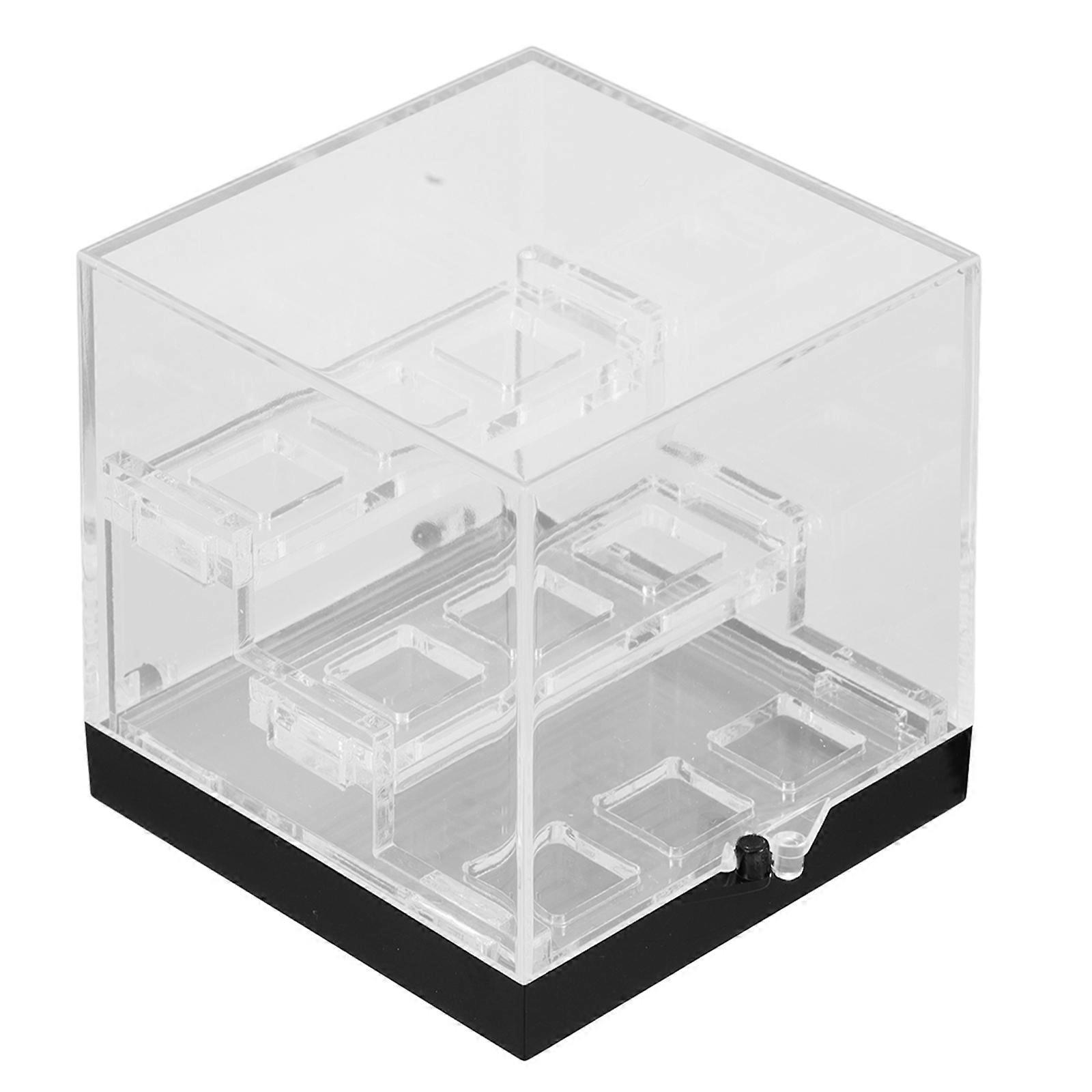 Black Acrylic Display Box for Gemstone Storage with Protective Lid and Elegant Crystal Appearance 3 Tier Design