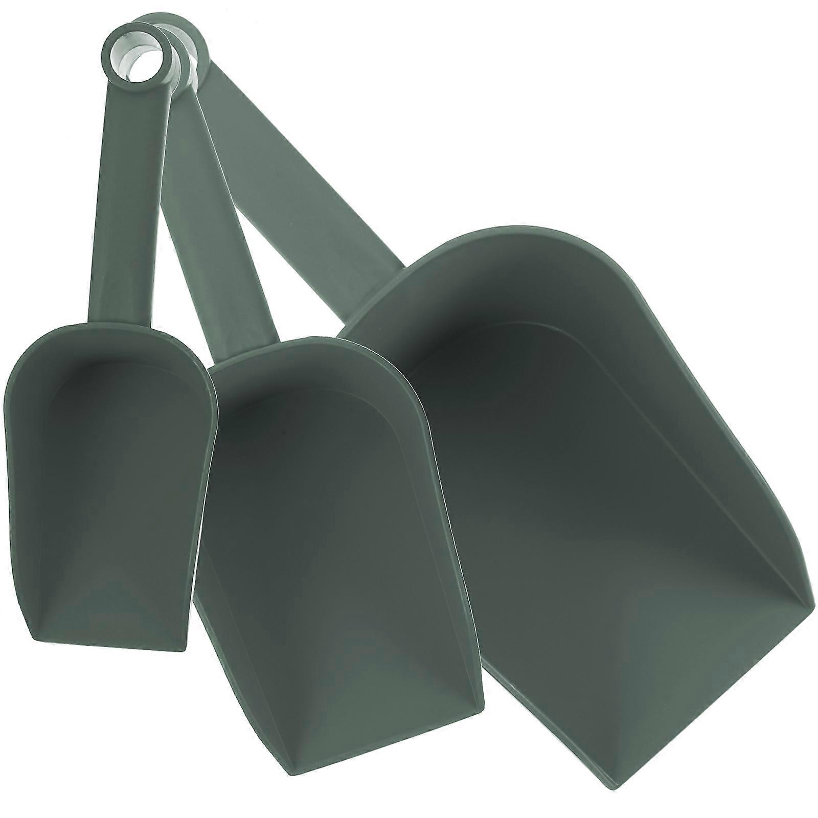 Green Plastic Soil Scoop for Work with Strong and Durable Design 3pcs