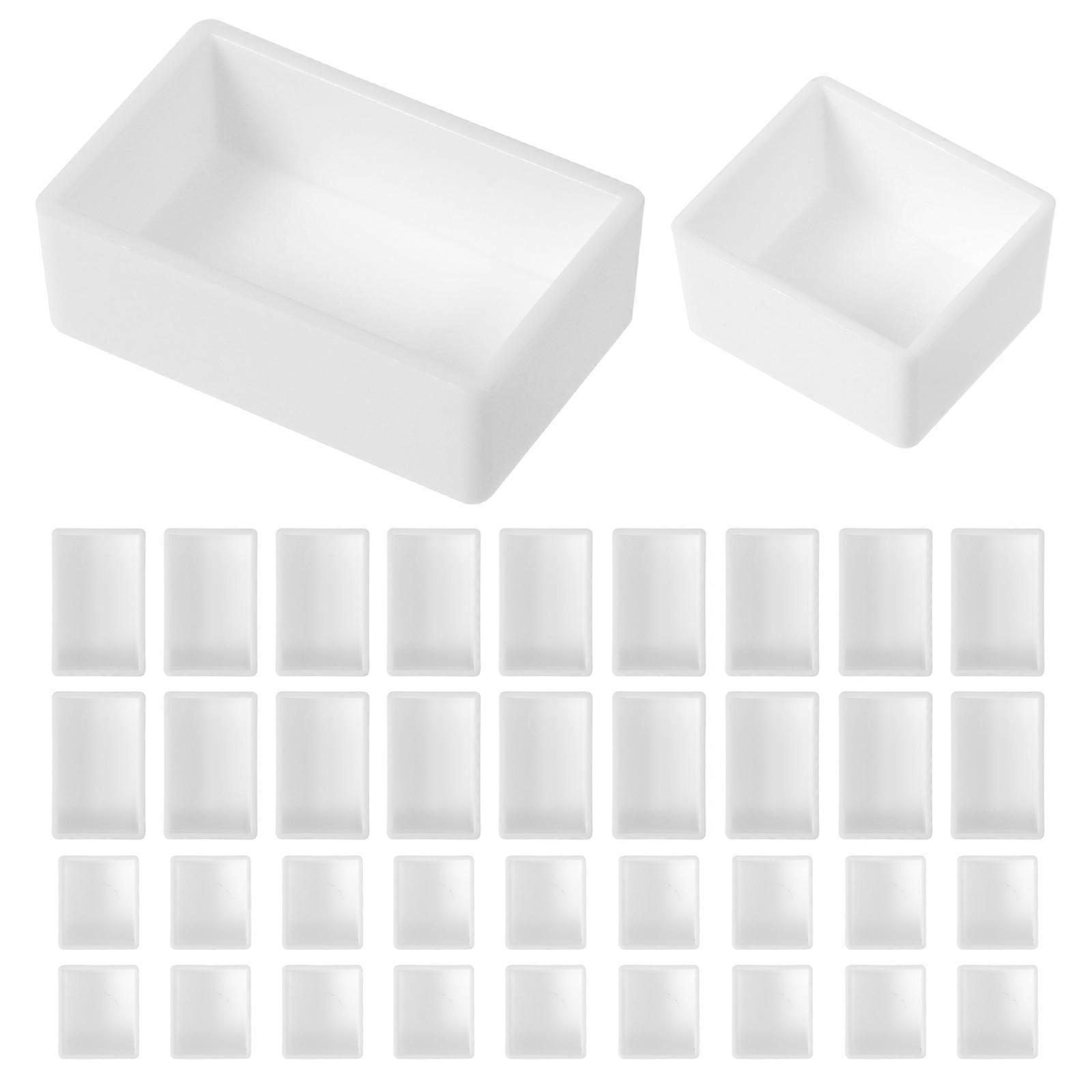 DIY Watercolor Paint Pan Set for Artists and Painters in White Plastic with Half and Full Pans for 1 Set