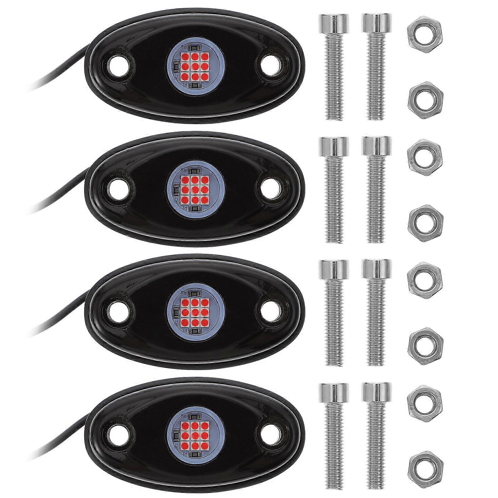 Waterproof Rock Lights Under Glow Lights For Atv Driving Gradient Color Strobe 4Pcs