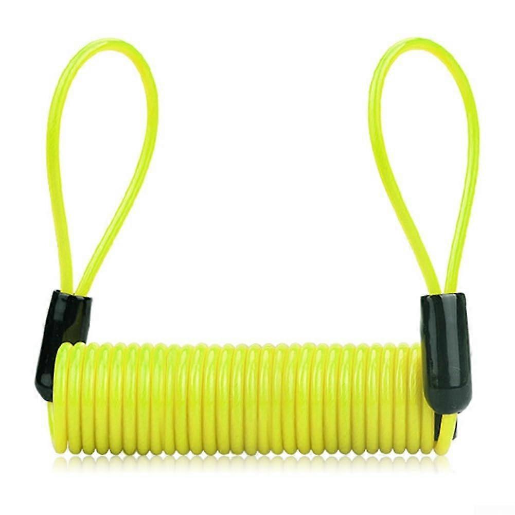 Functional Portable Motorcycle Security Cable Lock for Bicycle Theft Prevention - Yellow, Adjustable Length, Durable Material