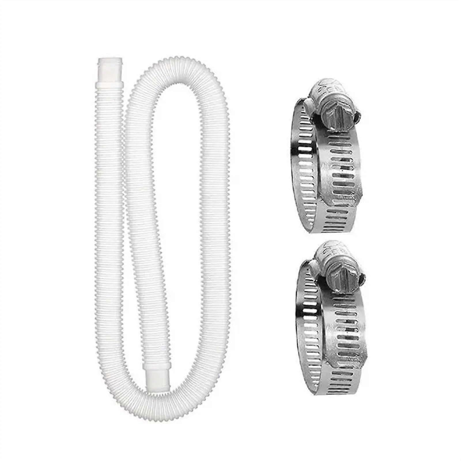 Pool accessories swimming pool pump replacement hose filter 59inch drain connector water hose for spa aquarium swimming pool (White, 2pcs) 2pcs White
