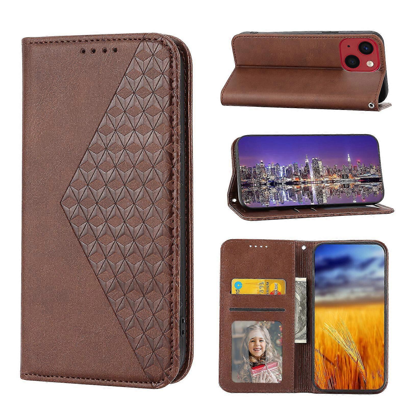 For iPhone 14 Case, Leather Wallet Flip Case With Strap