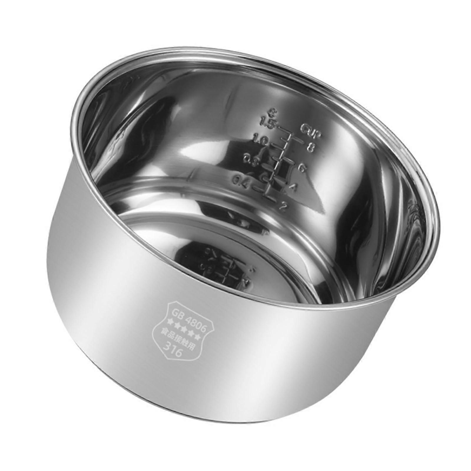 Accessories for Indoor Use of Electric Rice Cooker, 316 Stainless Steel Inner Pot for Electric Rice Cooker, 3 L, Height 11 cm, Compatible with Midea