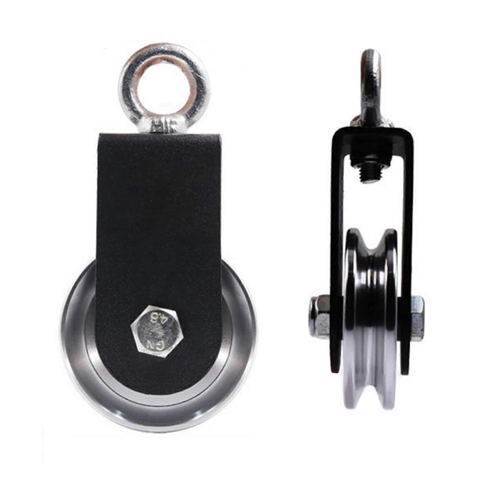 Pulley System, 360-Degree Rotating Fitness Gym Pulley Wheel, Red and White Traction Roller for DIY Projects and Lifting Cables