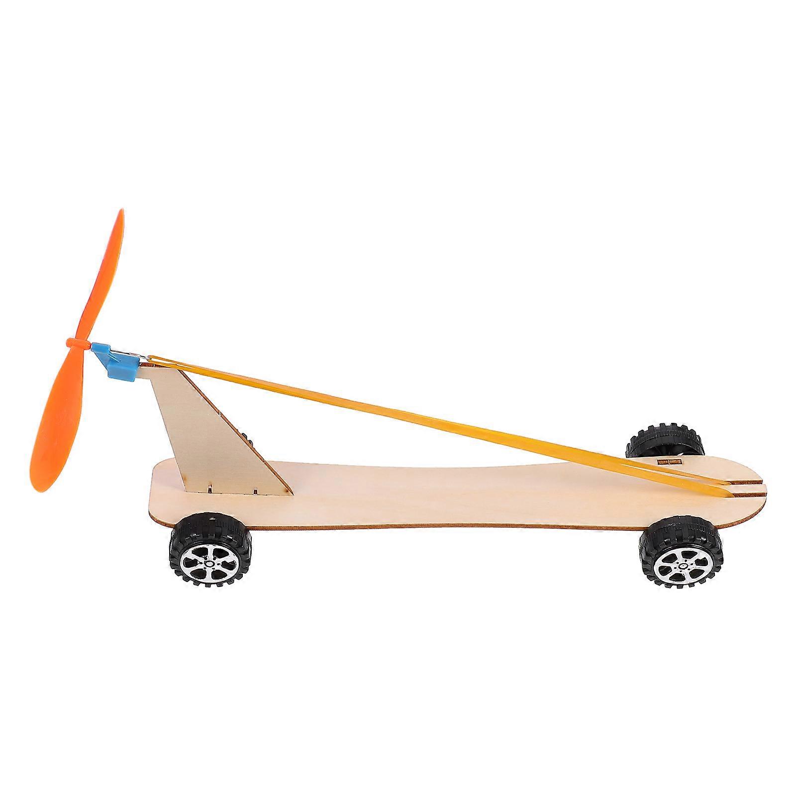 1 Set Wind Powered Car Toy Educational DIY Assembly Plaything Teaching Aids