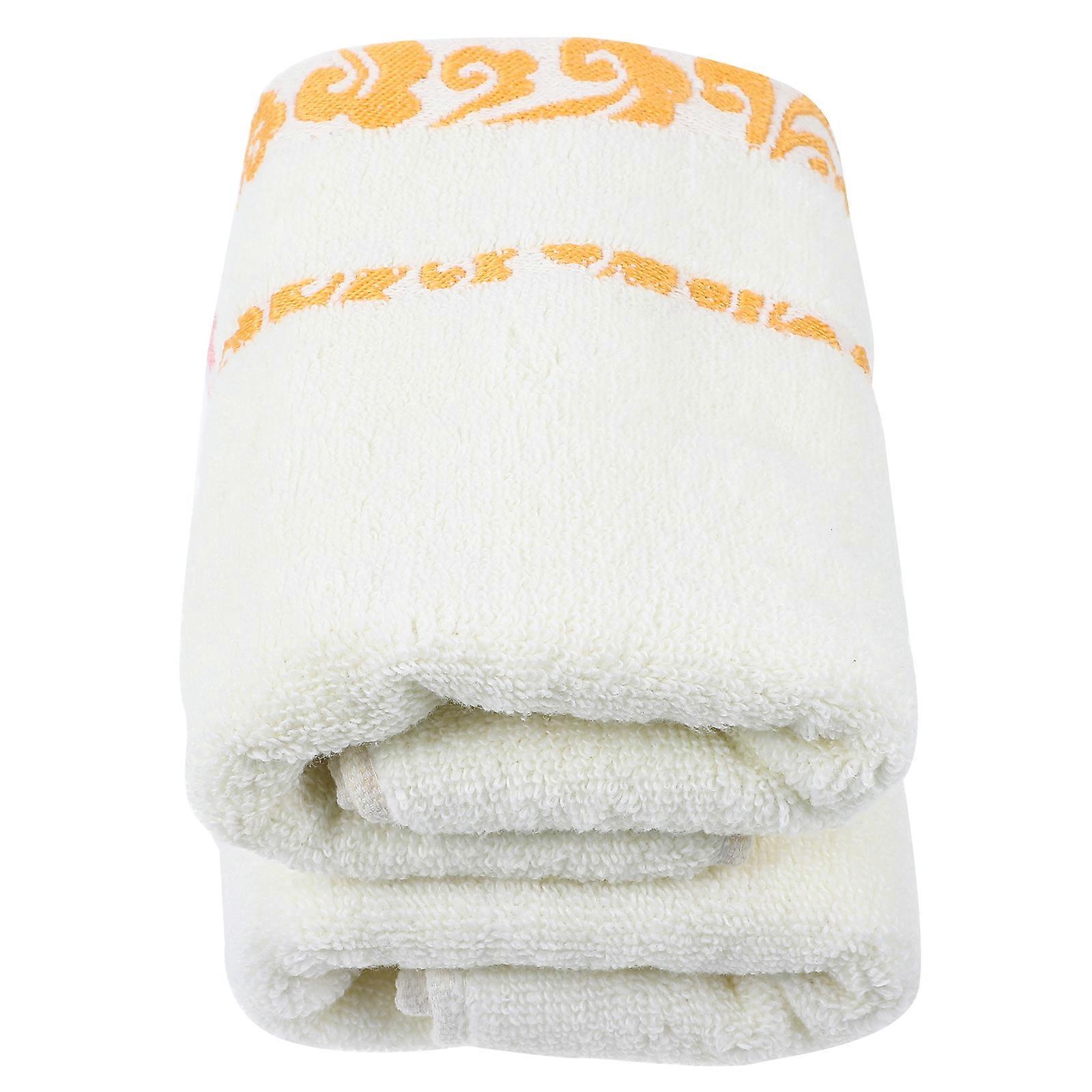 Comfortable Absorbent Towels Lightweight Cotton Towel Set Designed For Dorm Room Essentials In Light Yellow 2 Towels Per Set