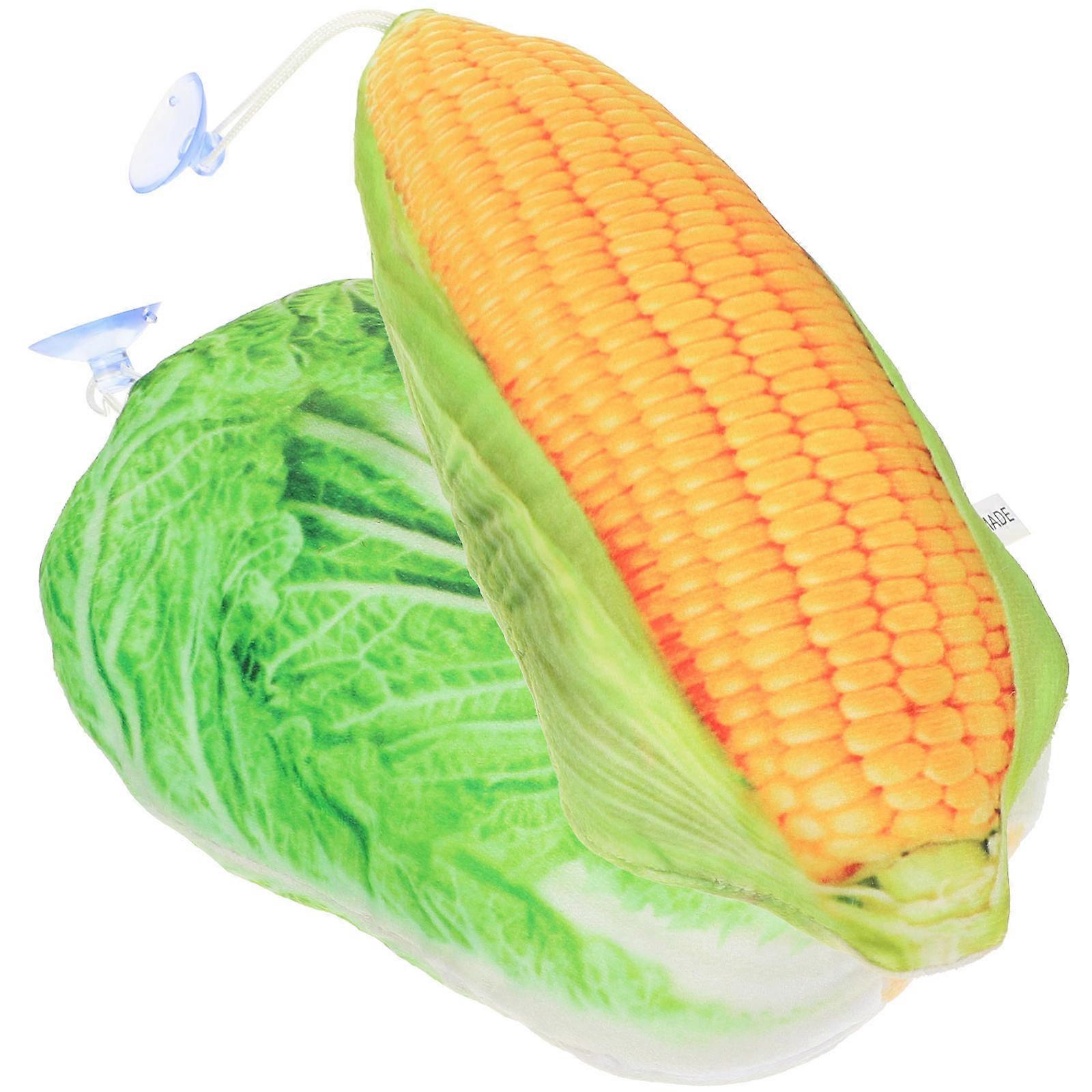 Cartoon Look Vegetables Plush Neck Pillows Great For Bookcase Decoration In Assorted Color Offering Style And Fun 2Pcs