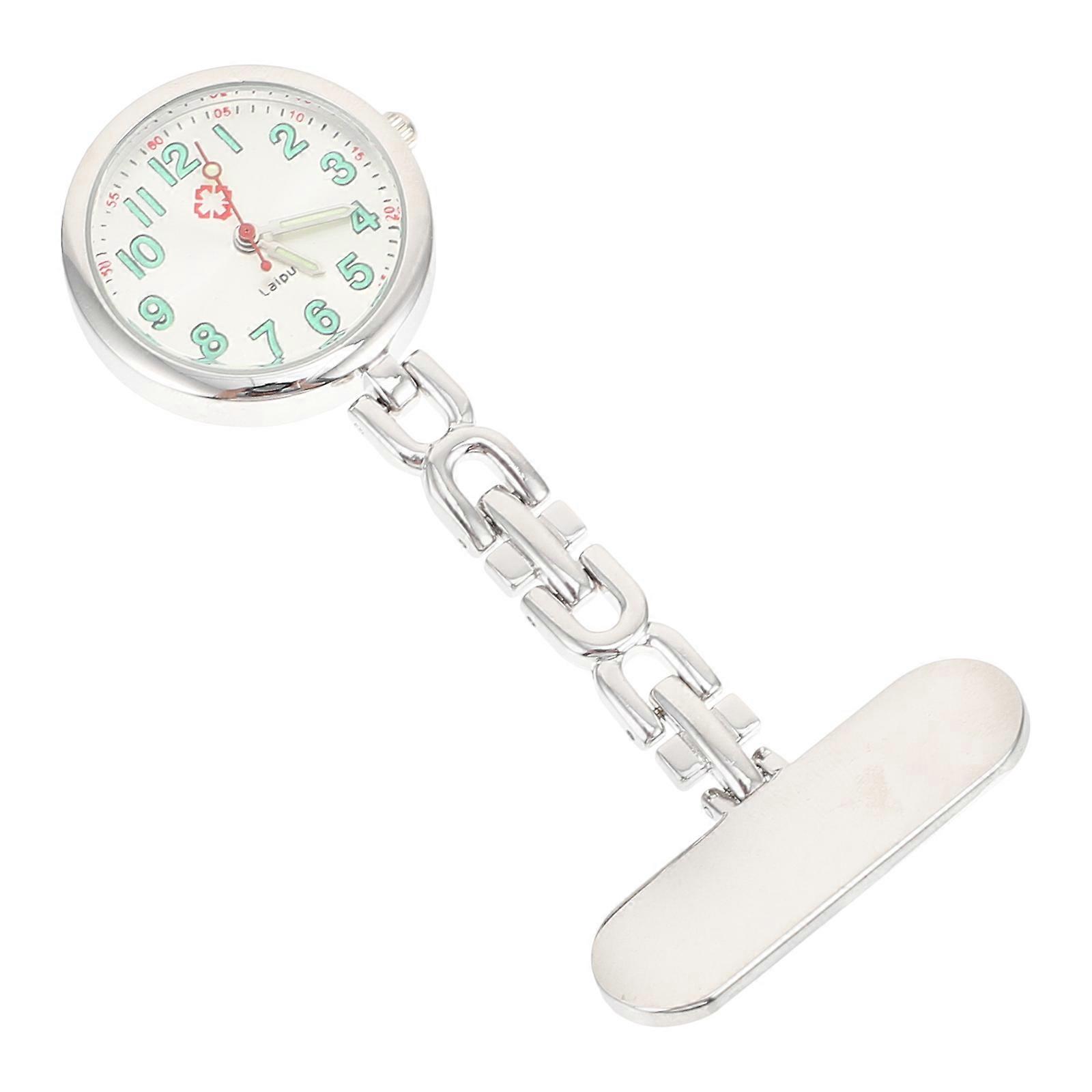 Durable Nurse Watch with Alloy Material and Comfortable Design Silver 1pc