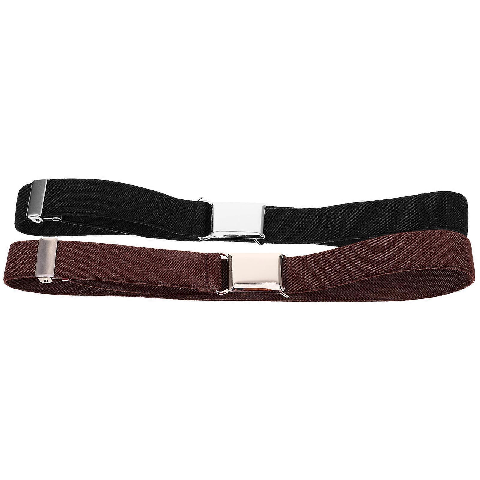 Adjustable Stretchy Elastic Waist Belt for Unisex, 2pcs Solid Color Easy to Wear Belts for Boys and Adults