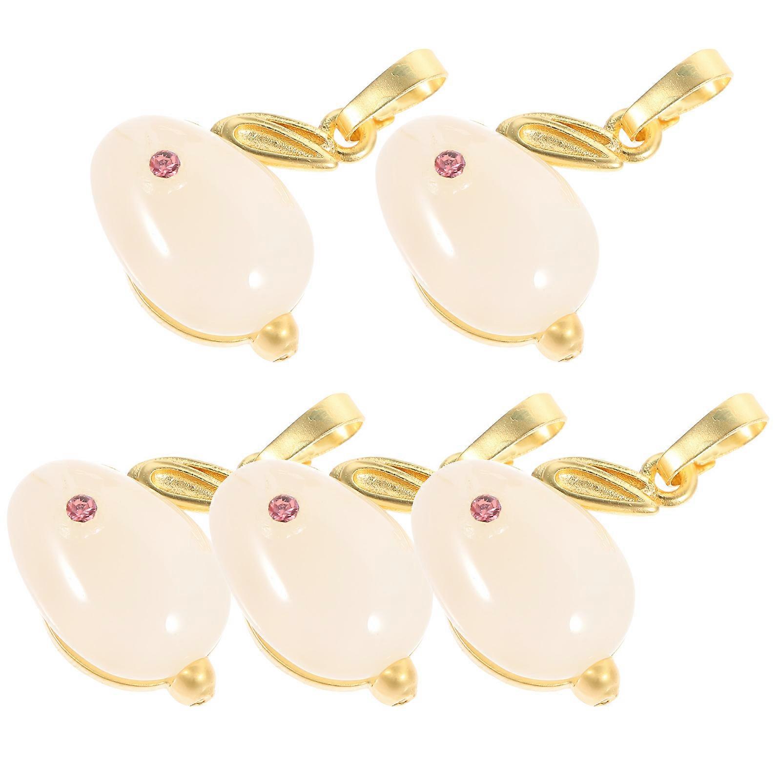 Multi Color Rabbit Jewelry Charms 5Pcs DIY Bracelet Craft Accessories For Gift Giving And Handicraft Works Using Premium Alloy And Glass