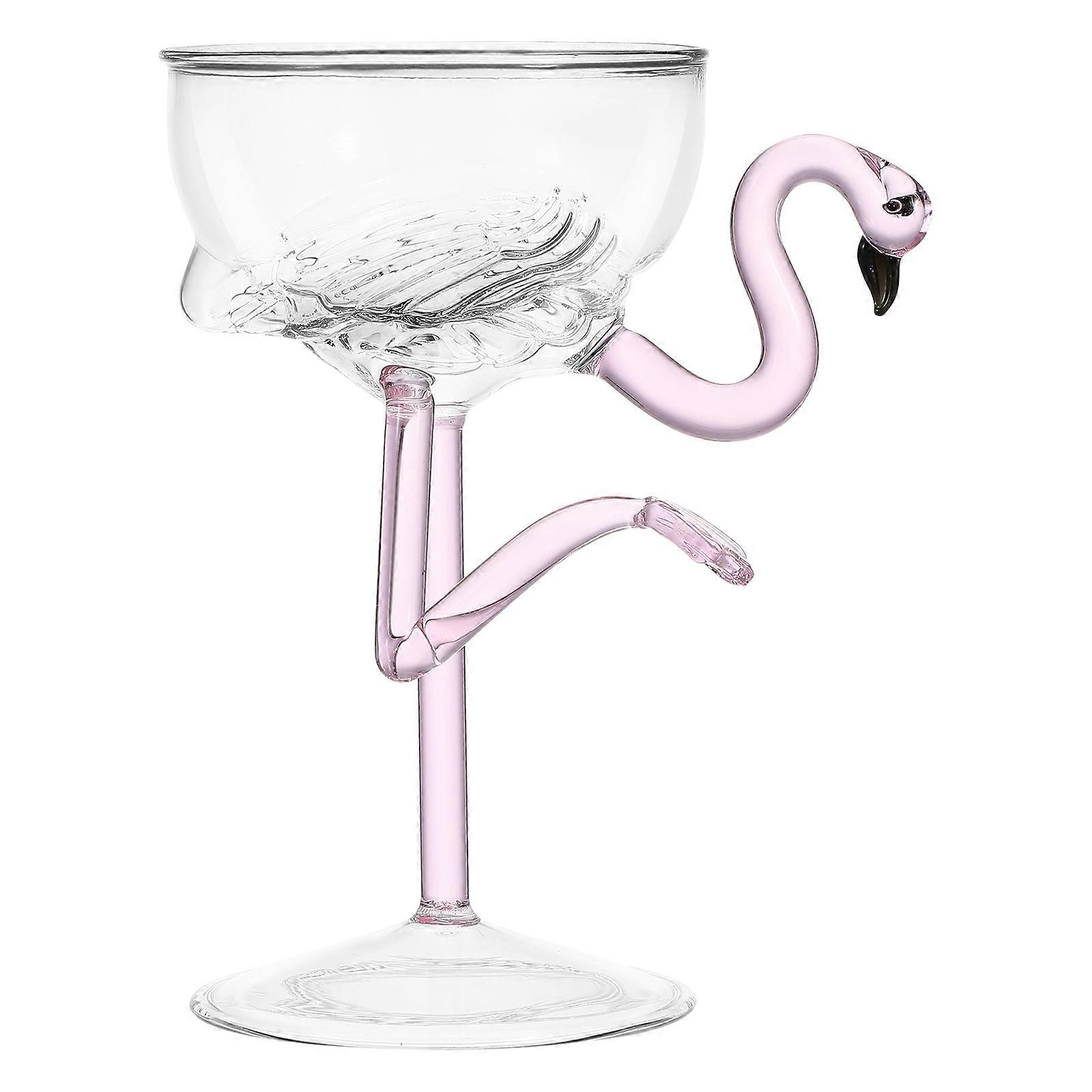 Flamingo Cocktail Glass Decorative Wine Goblet Unique Drinking 16.50X9.00X9.00CM Pink 1Pack