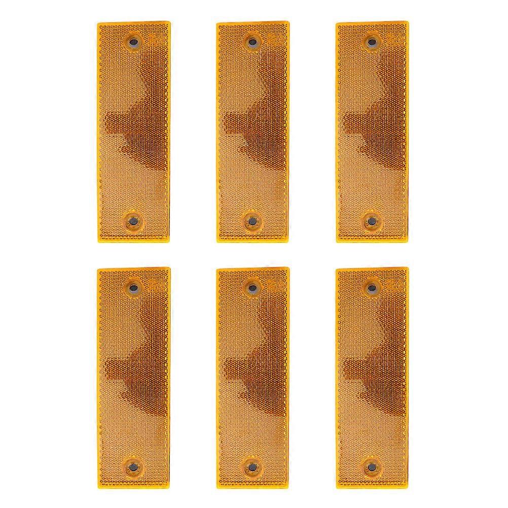 Warning Reflective Strip 6Pcs Safety Stickers for Car and Truck Orange Color Simple Design Night Visibility