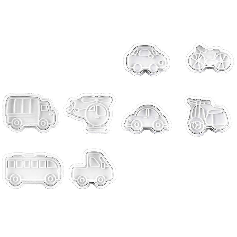 DIY Biscuit Molds 8Pcs Assorted Color Cartoon Traffic Tool Style Baking Tools Multi-Function Mold for Friends and Family