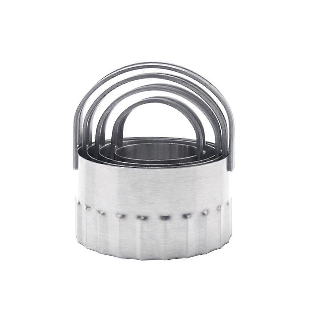 Silver Stainless Steel Round Cake Cutter Biscuit Mold for Baking 1Set