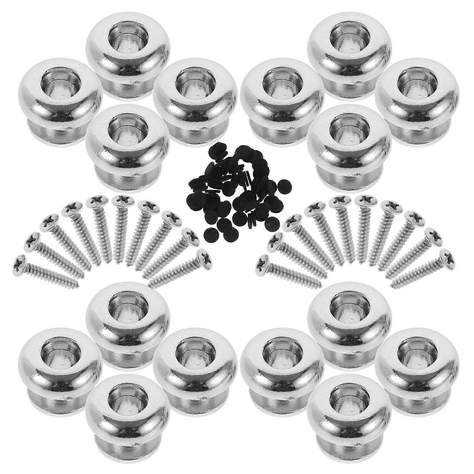 Guitar Strap Lock Buttons 30pcs Durable Lock Pins with Felt Pads for Acoustic Electric Guitars Bass Ukulele Installation