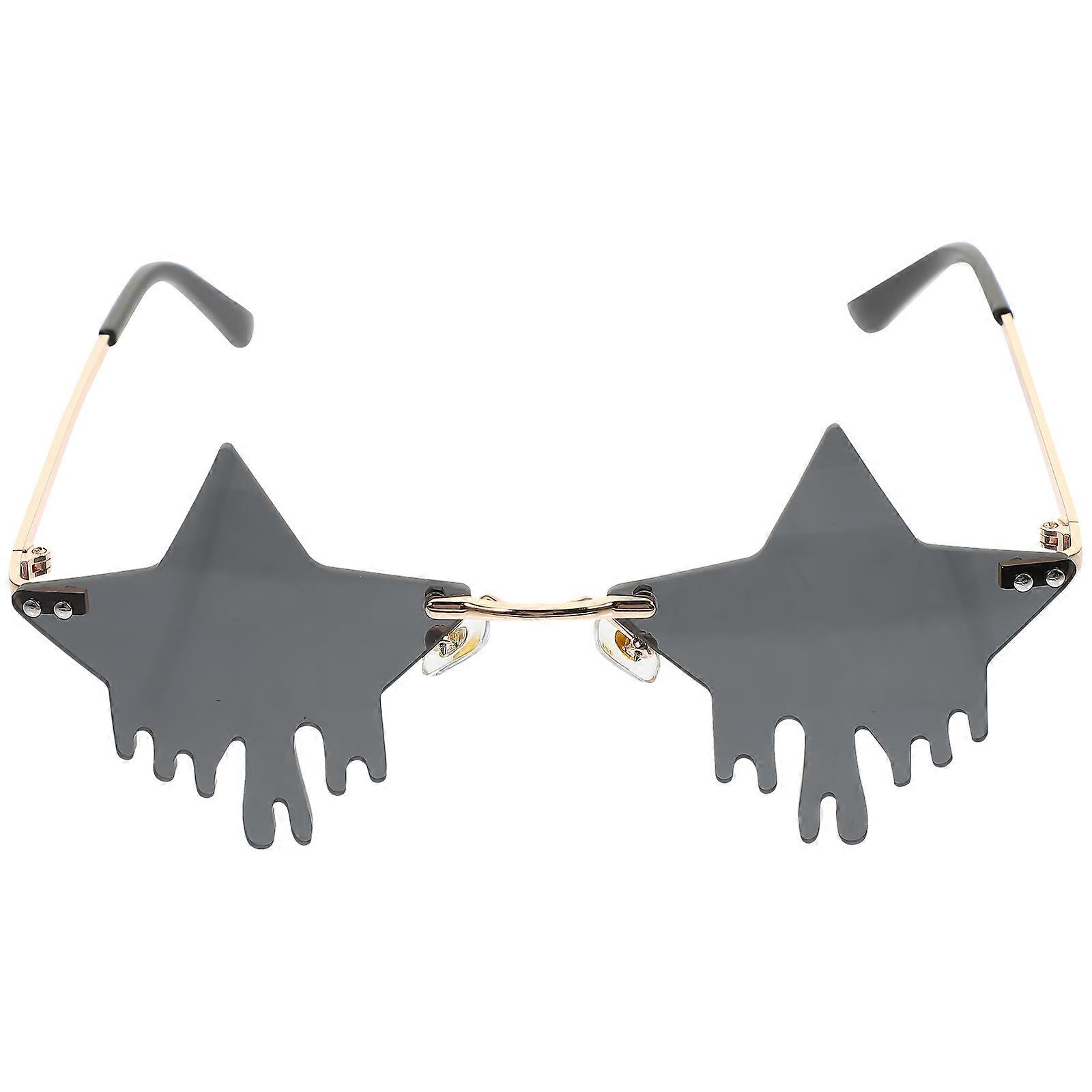 Rimless Party Sunglasses for Festivals and Daily Life Fashion Accessory Grey Durable PC Material 1 Pair