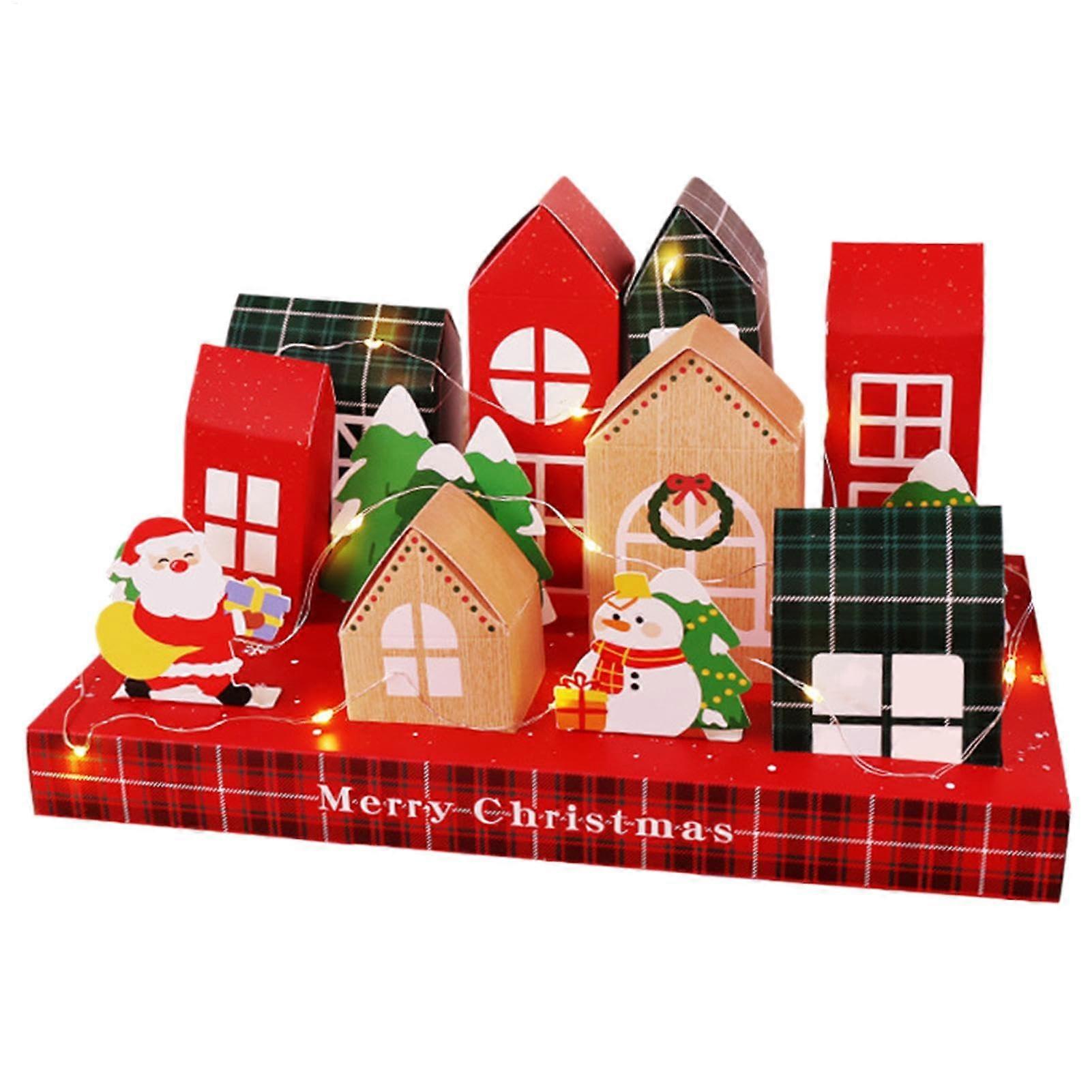 Christmas Lighted Box - Large Transparent Illuminated Christmas Packaging Box with Ribbon for Holiday Decoration