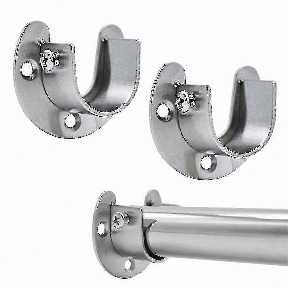 U-Shaped Closet Rod Bracket Set with Screws for Wardrobe Installation