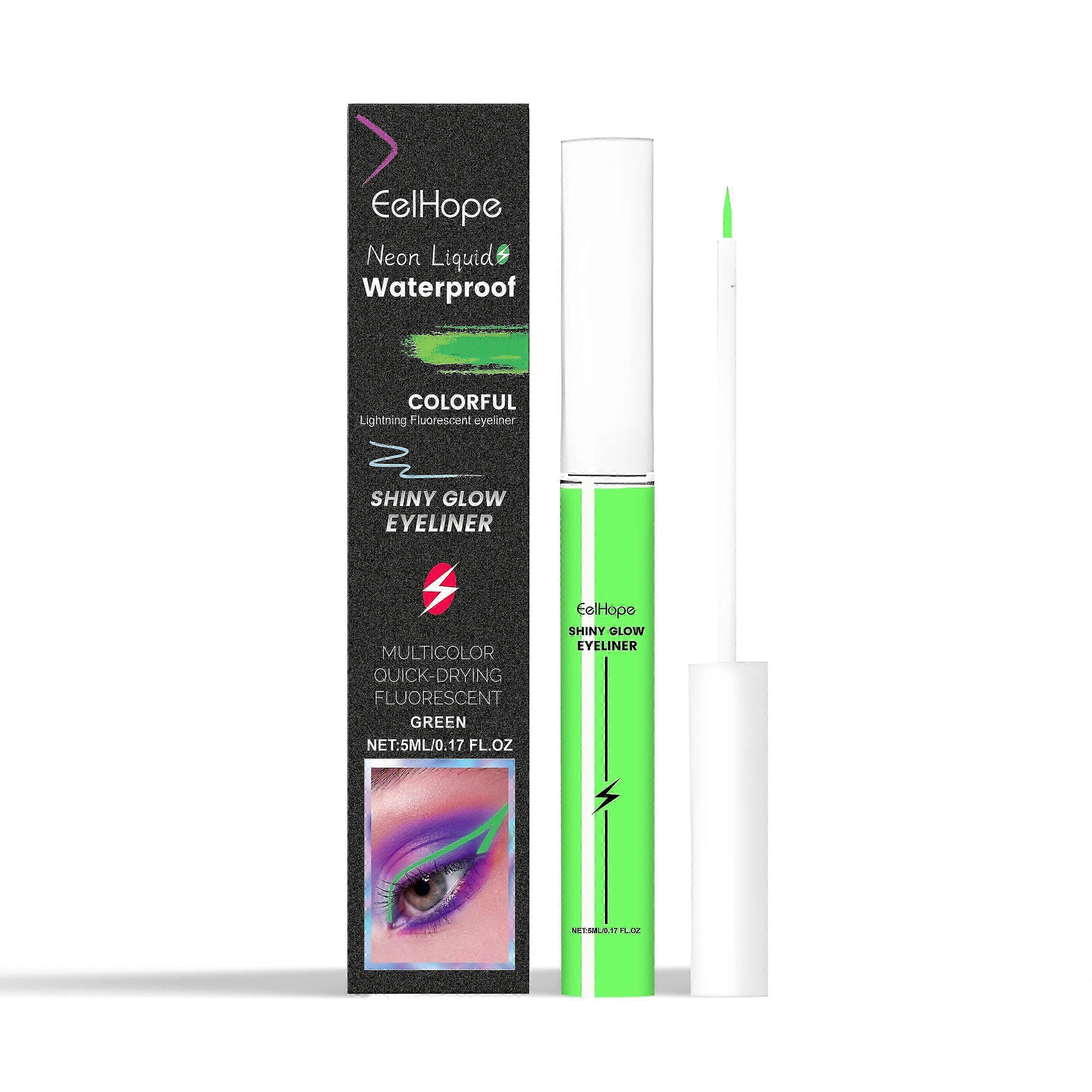 Green Fluorescent Liquid Eyeliner - Long-Lasting, Moisturizing, Smooth Application, 5ml