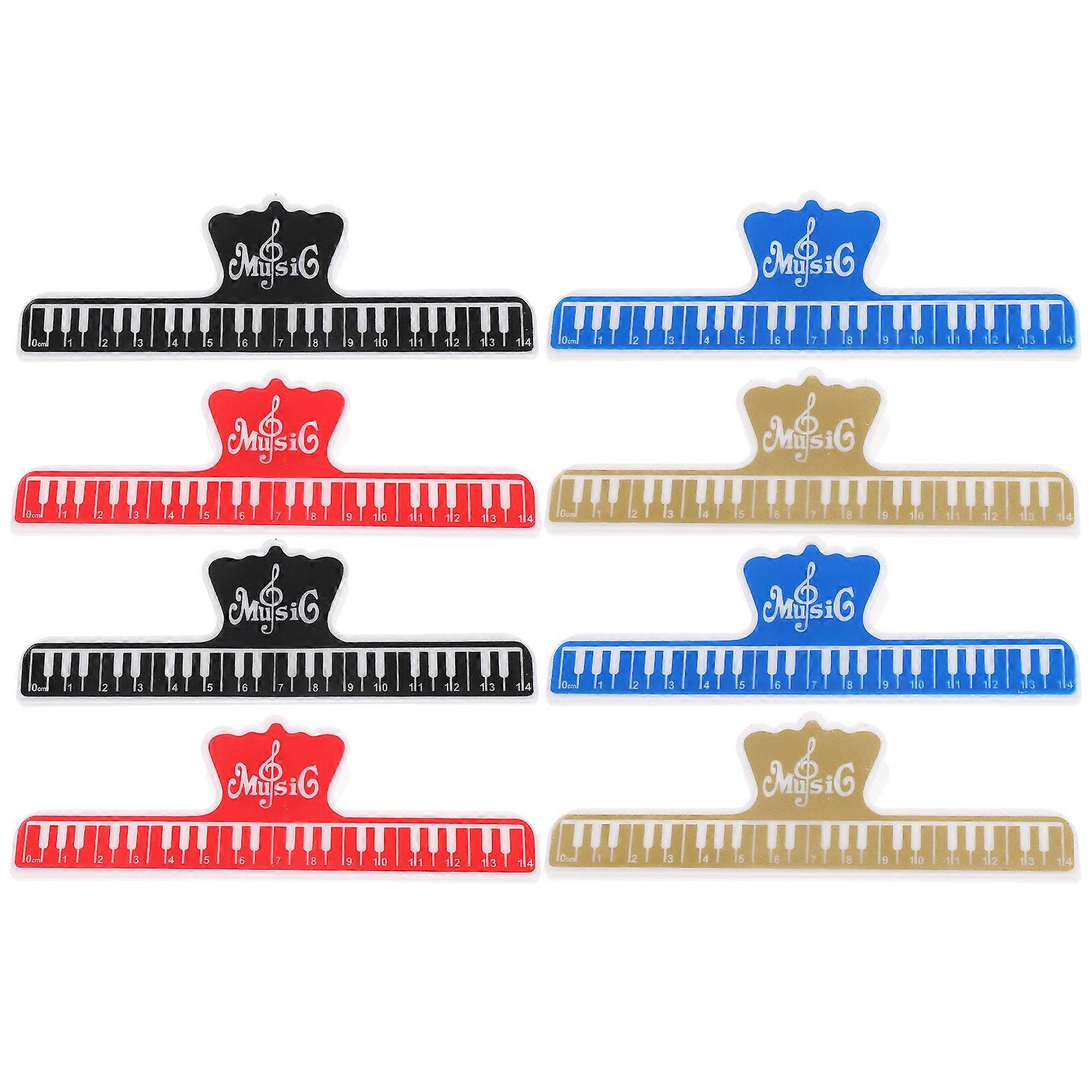 8Pcs Assorted Color Piano Book Clips for Musical Sheets Made of ABS Material Easy to Carry