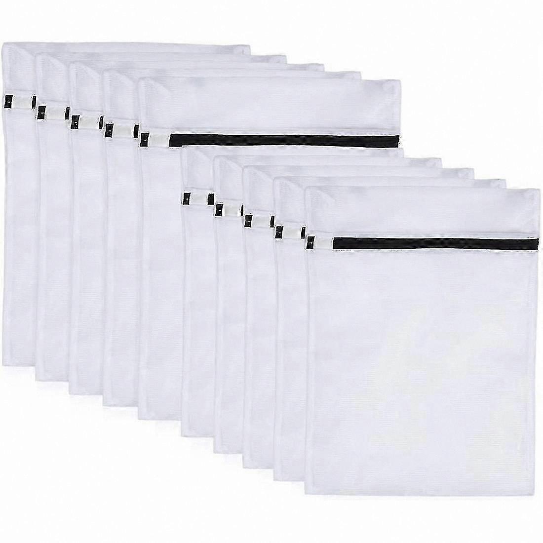 10-Pack Zippered Mesh Laundry Bags for Delicates, Blouses, and Bras